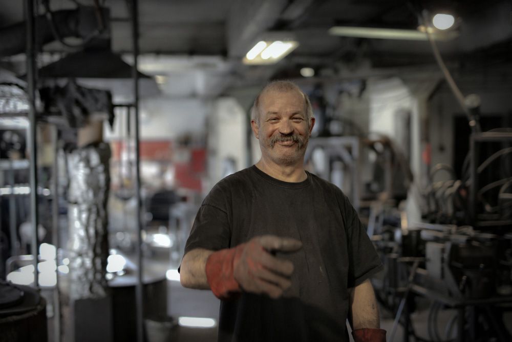 Close up of man in his workshop