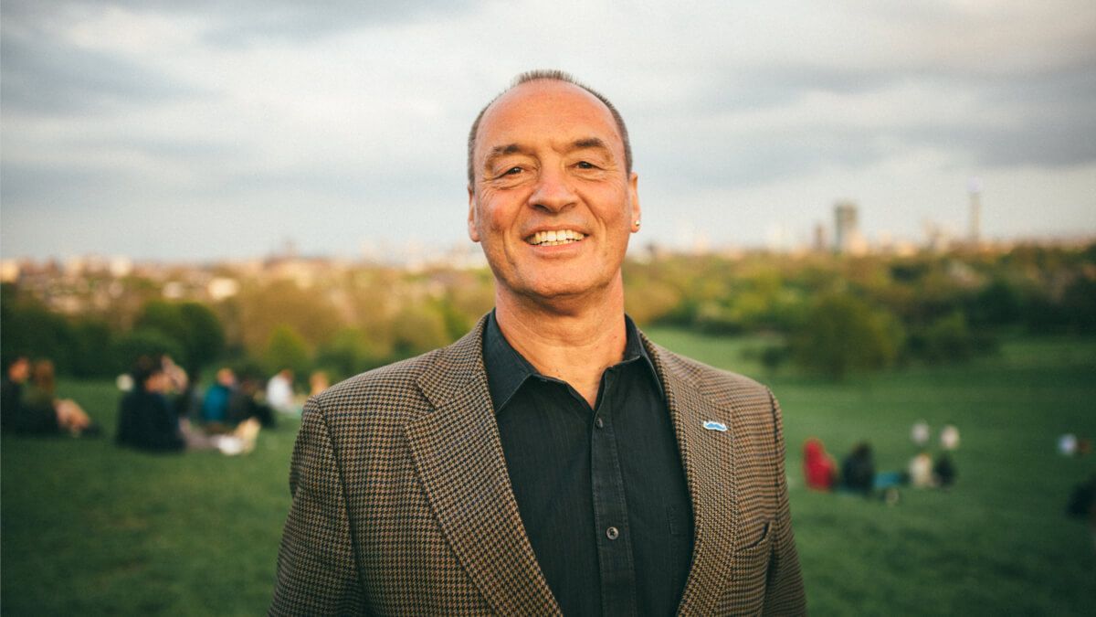 Close up of man outside in a park